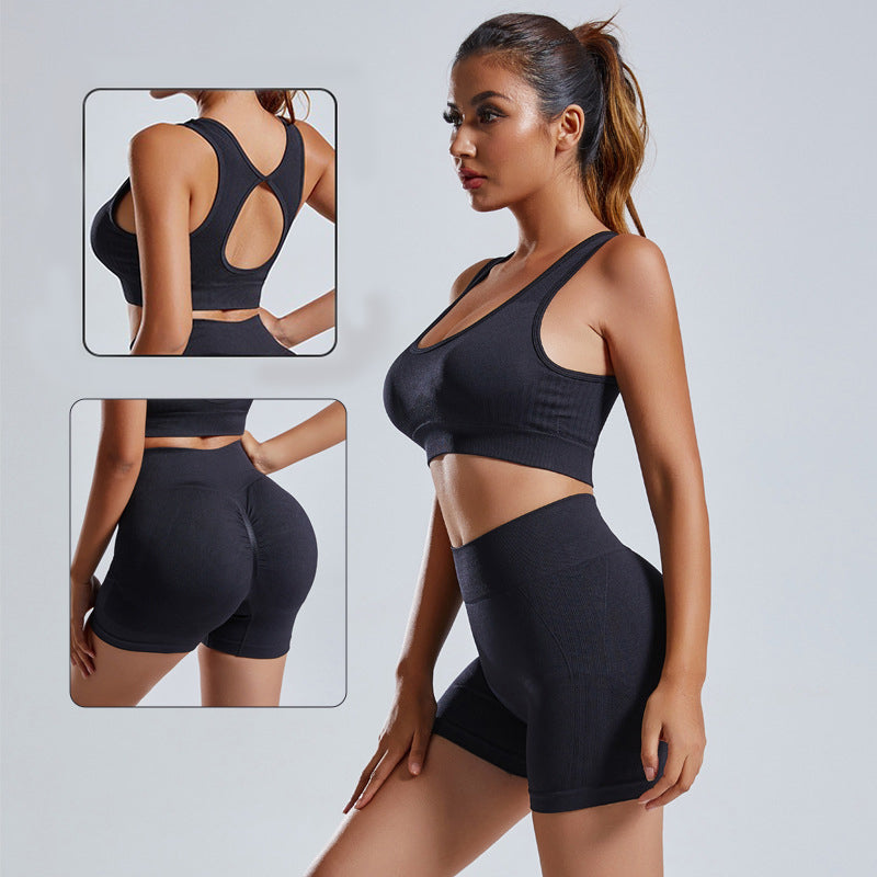 Women Workout Set Athletic Outfits Seamless Yoga Leggings with Sports Bra  Gym Tracksuits Set