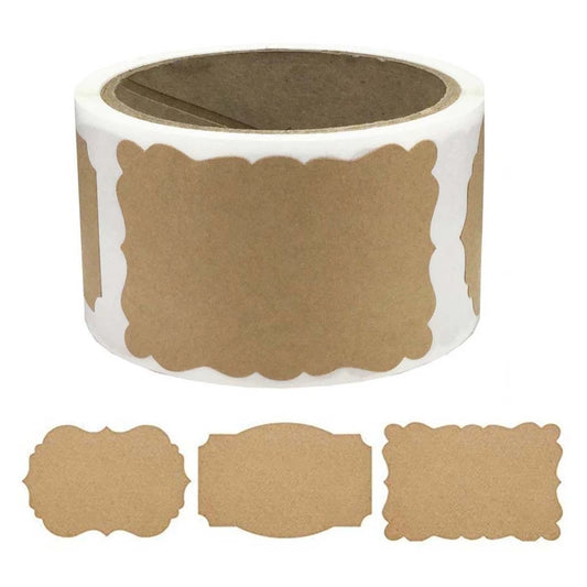 100 pcs/roll DIY Blank Kraft Label Handmade Baking Seal Stickers Gift Tag for Jar