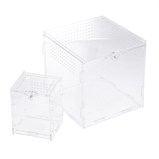 Terrarium Habitat Insect Spider Lizard Scorpion Feeding Cage Arboreal Enclosure Case Acrylic Transparent Reptile Breeding Box