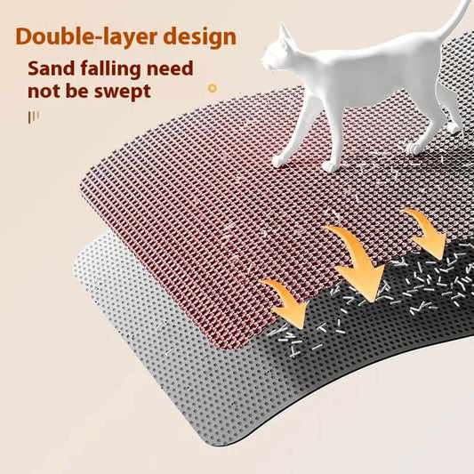 Extra Large Cat Litter Mat Heavy Duty Waterproof 2 Layer Non Slip Washable Pet Floor Protector Litter Box Sand Stopper