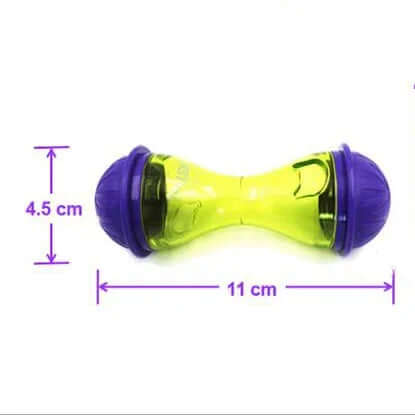 Yellow and purple object with measurements on a white background