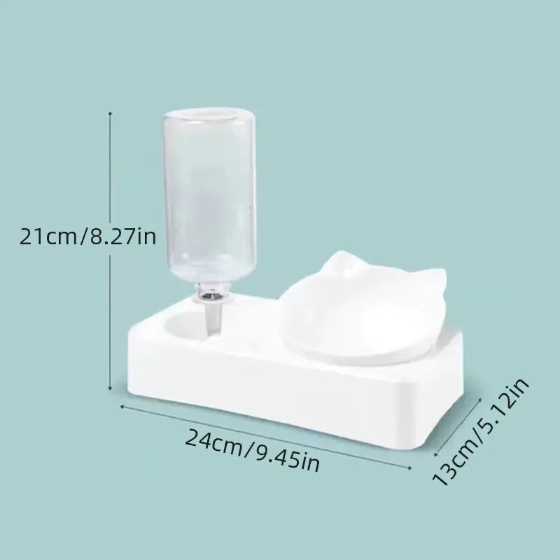 White dental model with a cup and measurements on a light blue background