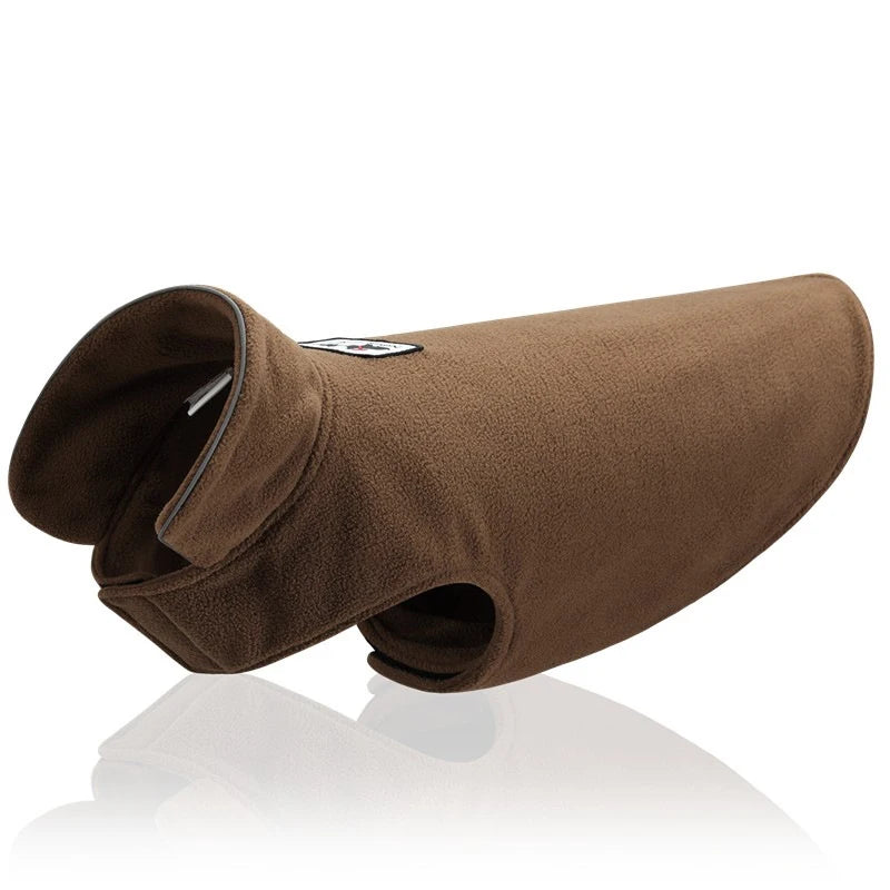 Brown dog coat on a white background