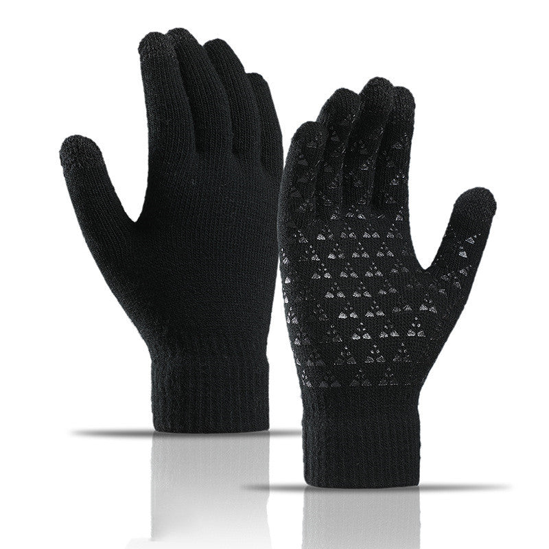 Winter-Strickhandschuhe für Männer und Frauen, warm, Radfahren, Anti-Kälte, rutschfest, dreieckig, versetzt, warme Handschuhe