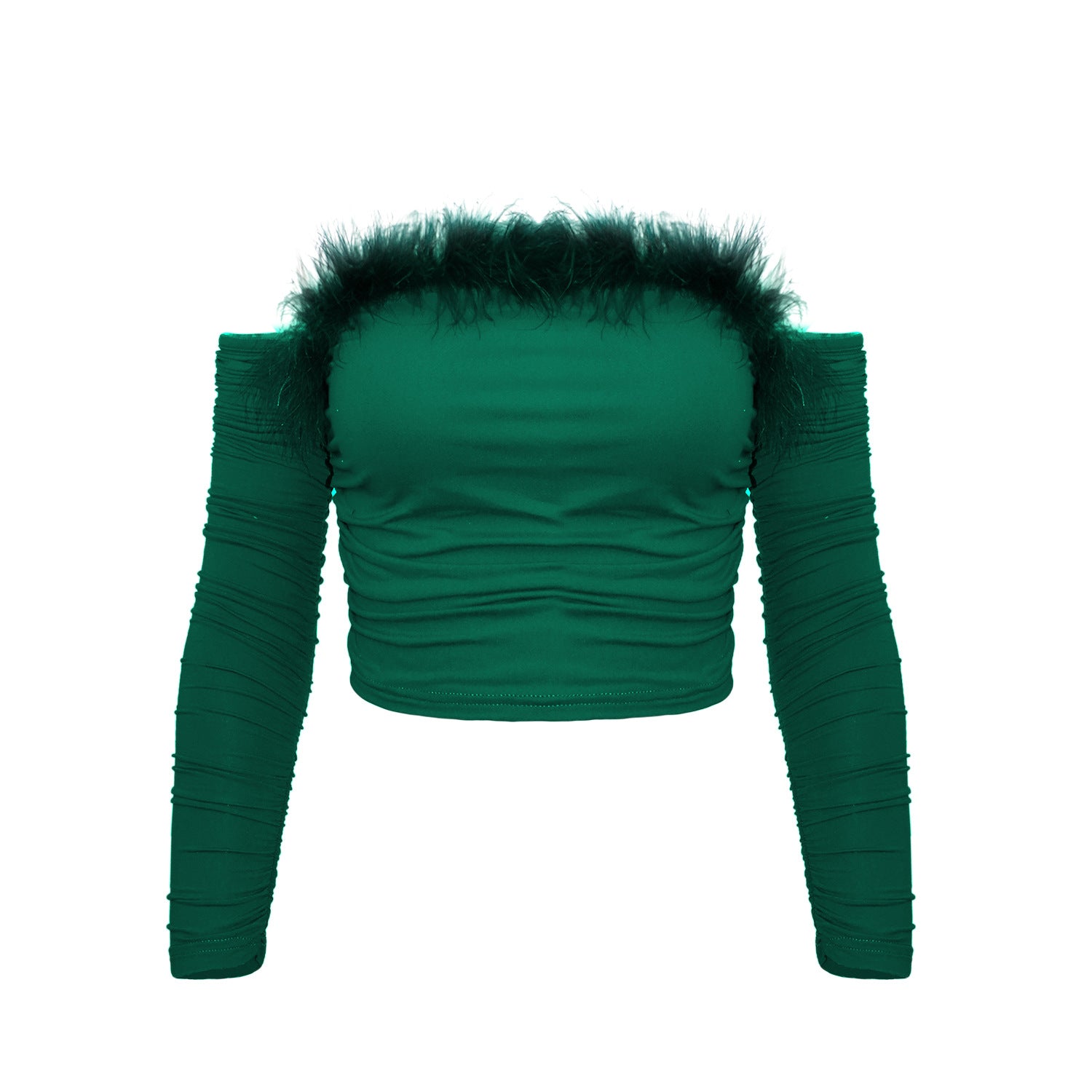 Women Top - Vintage Off-the-Shoulder Sweater Top green