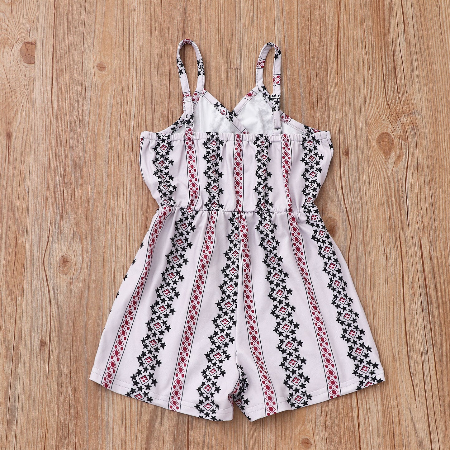 Girls Floral Striped Overalls Jumpsuit