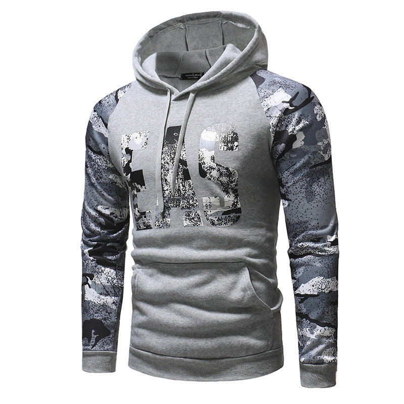 Sweat-shirt imprimé camouflage à manches longues pour hommes