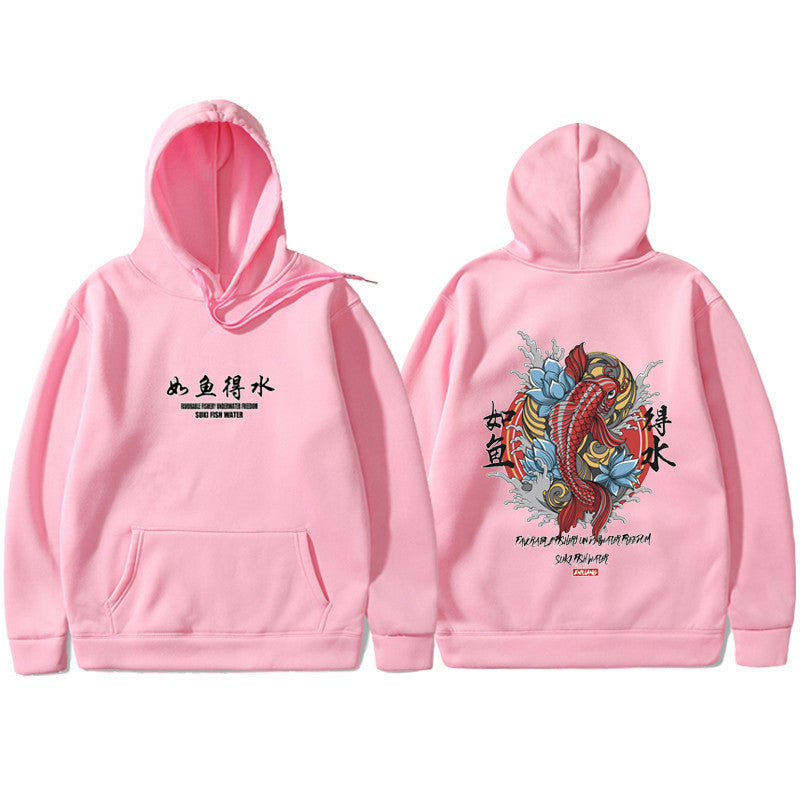 Mens Hip Hop Hoodie Ukiyoe Streetwear