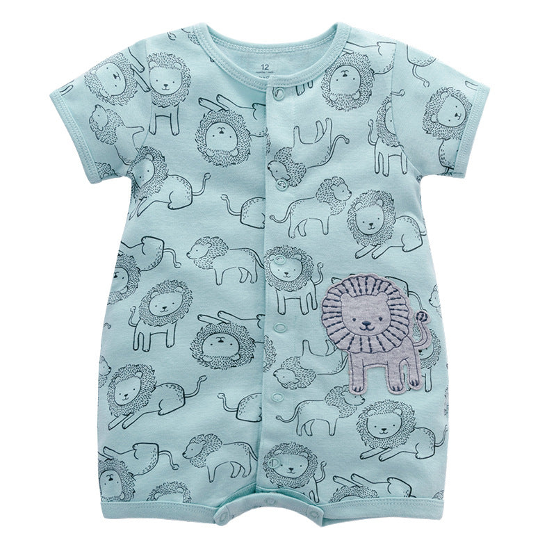 Printed baby short sleeve jumpsuit for summer babies