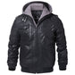 Jackets - Winter Fashion Motorcycle Leather Jacket Men Slim Fit Oblique Zipper PU Jackets