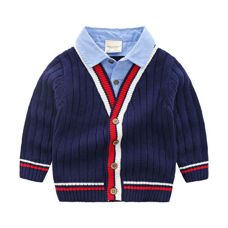 Cardigan sweater for Kids navy blue