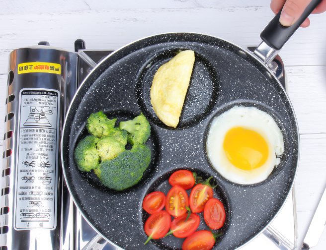 Poêle à crêpes, ustensiles de cuisine, 4 tasses, poêle à œufs adaptée à la cuisinière à gaz, cuisinière à Induction