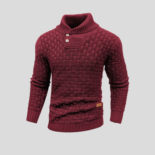 Men's' Sweater: Button Plaid Exquisite Sweater 