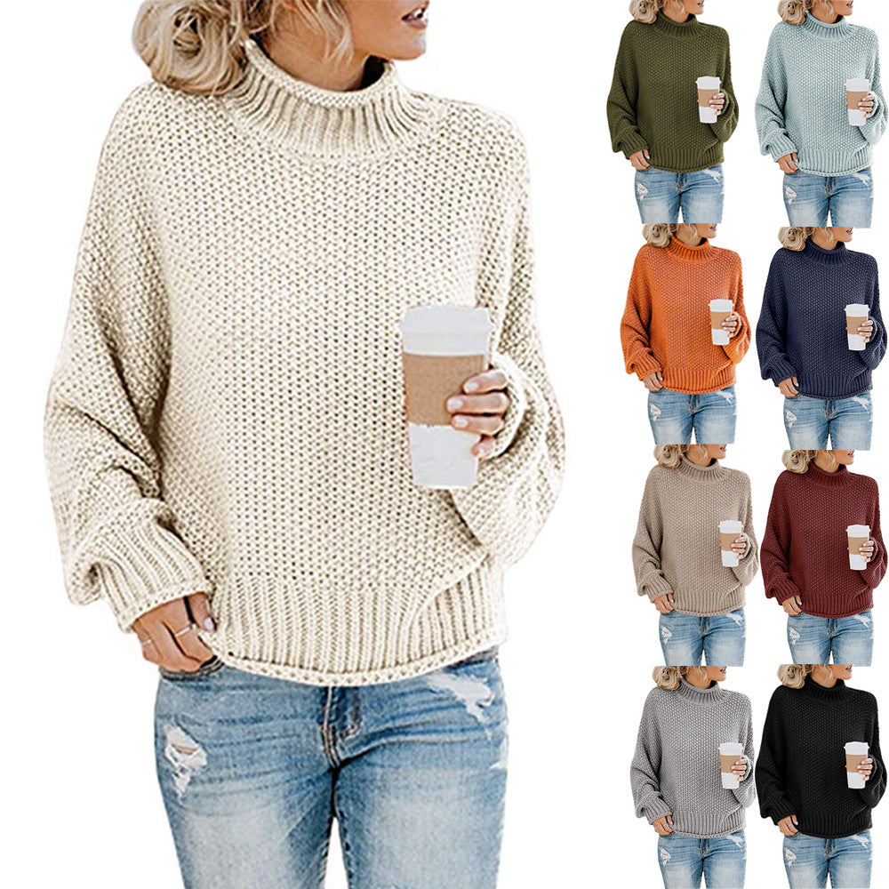 Sweater - Cardigan Thick Thread Turtleneck Pullover