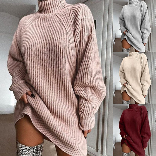 Turtleneck Long Sweater Dress