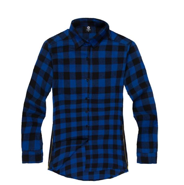 Mens Fashion Hip Hop Shirts Streetwear Urban Kleidung Hiphop Männer Kleidung Plaid Zipper Shirt