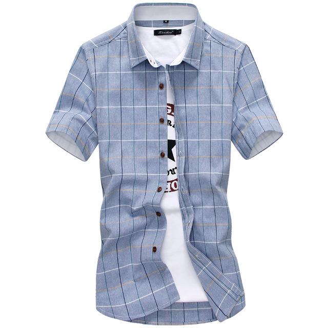 Cotton Mens Button Collar Short Sleeve Shirts