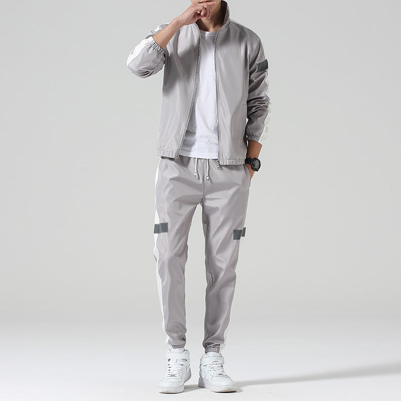 Leggings Pants Stand Collar Jacket Sportswear Suit Men