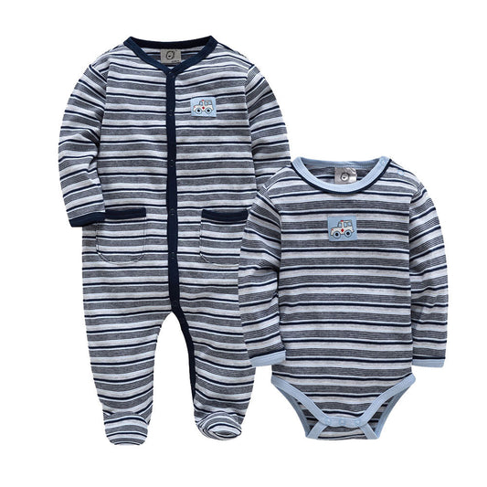 Striped Long-Sleeved Jumpsuit For Babies And Toddlers
