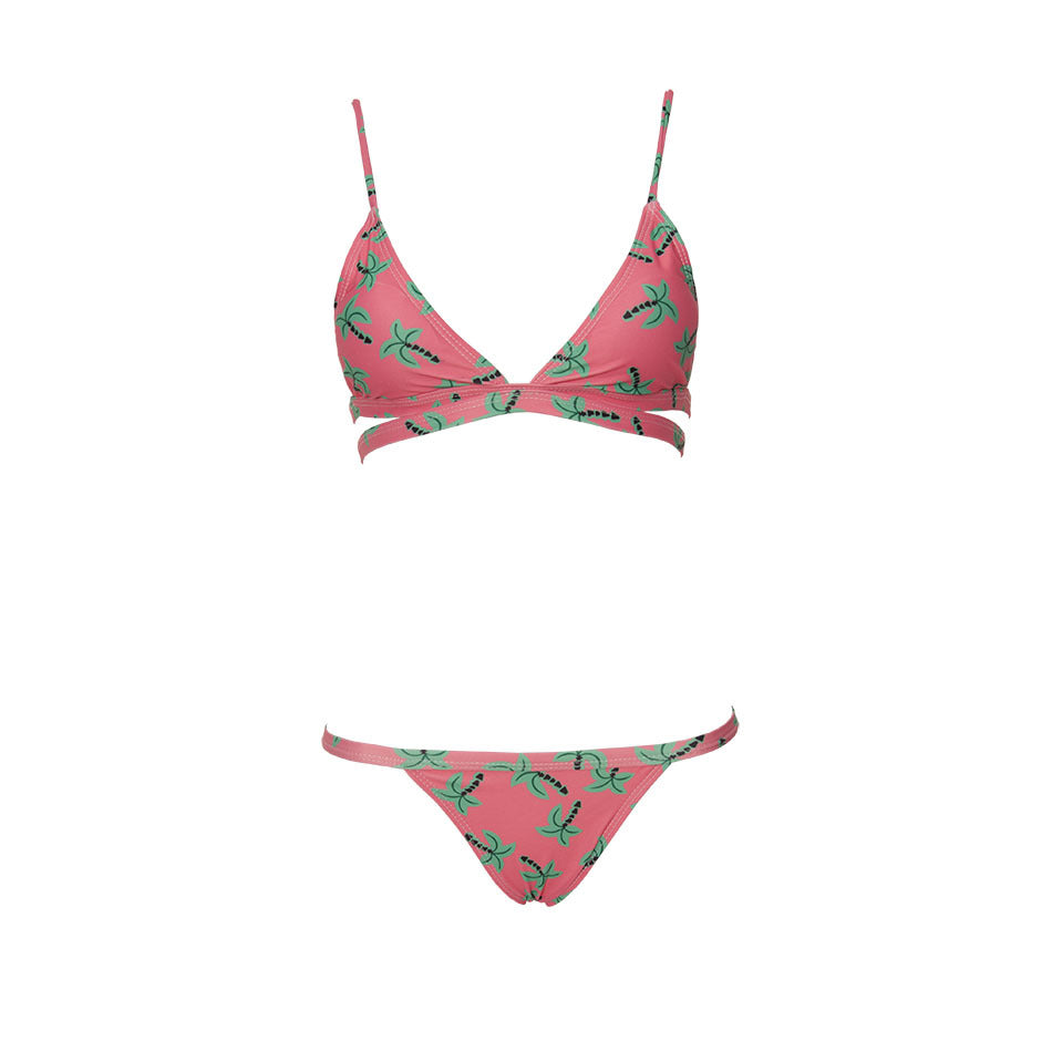 Palm Printing Bikinis Split Set