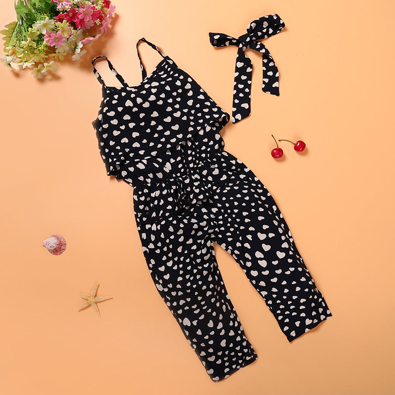 Trendy Cool Girls Love Suspender Jumpsuit One-Drop