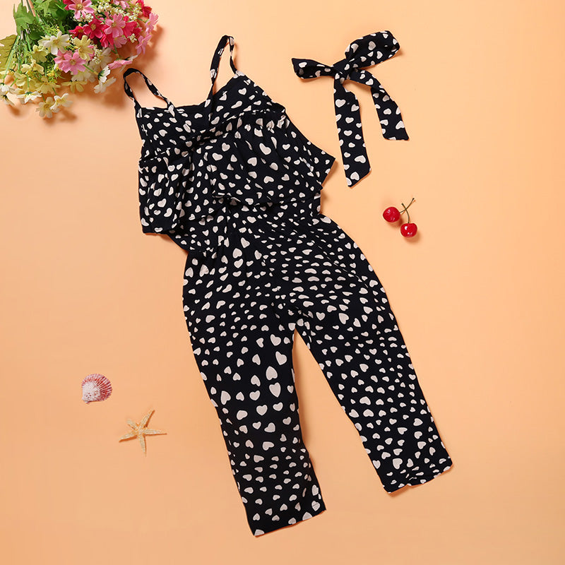 Trendy Cool Girls Love Suspender Jumpsuit One-Drop