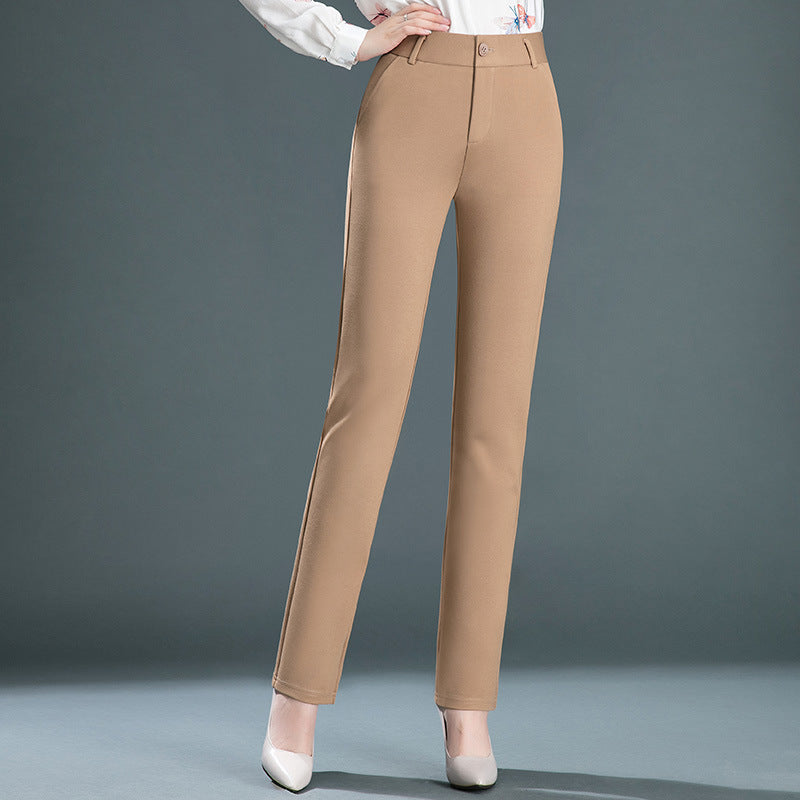 Spring And Autumn Loose Women''s casual Pants Middle Aged Mother High Waist Straight Pants Elastic Oversize Fat Mm Long Pants