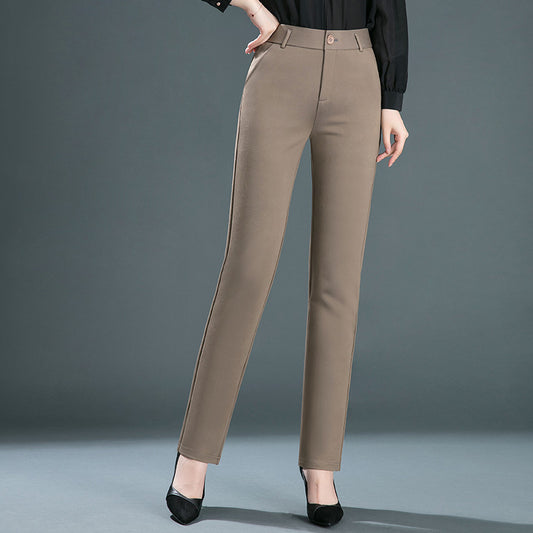 Spring And Autumn Loose Women''s casual Pants Middle Aged Mother High Waist Straight Pants Elastic Oversize Fat Mm Long Pants