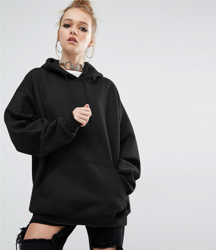 Hoodie Sweater - Women's Hooded Batwing Sleeve Sweater black