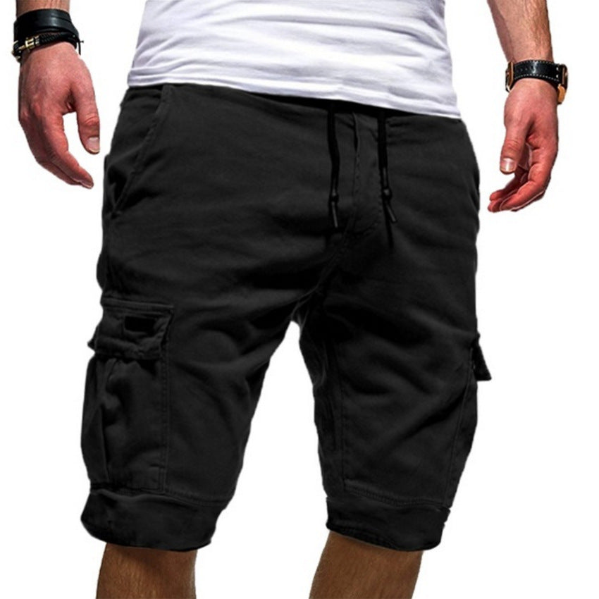 Mens Cargo Jogger Shorts Summer Mens Clothing black