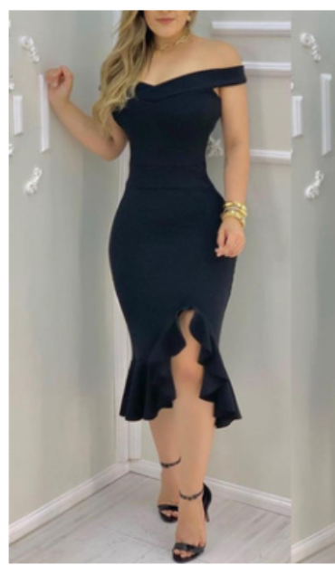 One-Shoulder-Rüschenkleid Damenbekleidung