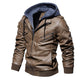 Jackets - Winter Fashion Motorcycle Leather Jacket Men Slim Fit Oblique Zipper PU Jackets