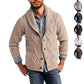Knitted Coat - Men's Autumn And Winter Solid Color Long Sleeve Knitted Coat