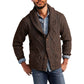 Knitted Coat - Men's Autumn And Winter Solid Color Long Sleeve Knitted Coat
