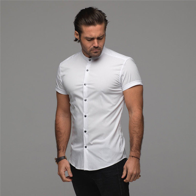 Nouvelle chemise d'été vêtements de Fitness couverture en coton à manches courtes chemises de sport marque hommes court Cool décontracté mode chemise respirante