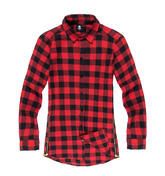 Mens Fashion Hip Hop Shirts Streetwear Urban Kleidung Hiphop Männer Kleidung Plaid Zipper Shirt