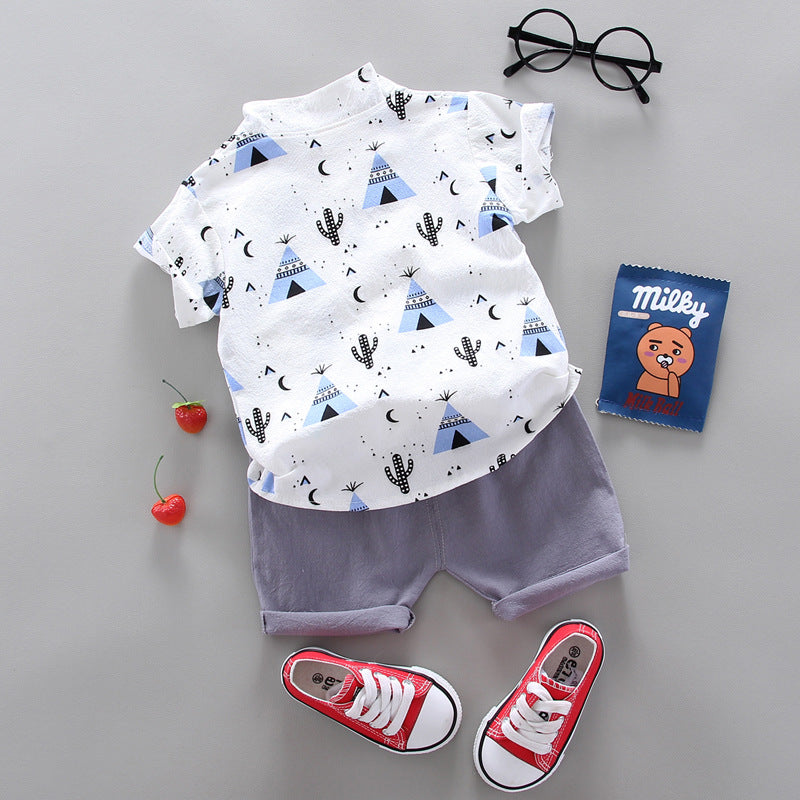 Ensemble T-shirt et short pour enfants garçons, 2 pièces