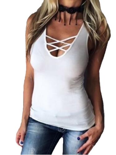 Women Ladies Top Ladies Camisole Sleeveless Strap Bandage Tops