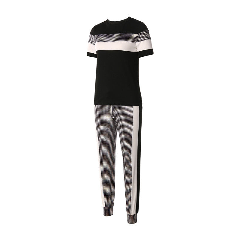 Mode Frauen Sets Kurzarm Tops Hohe Taille Hose