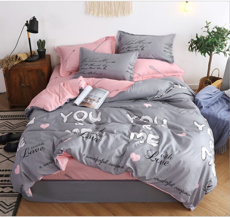 Duvet Cover - Fitted Sheet Velvet 4-Piece Bedding & Duvet Cover Set