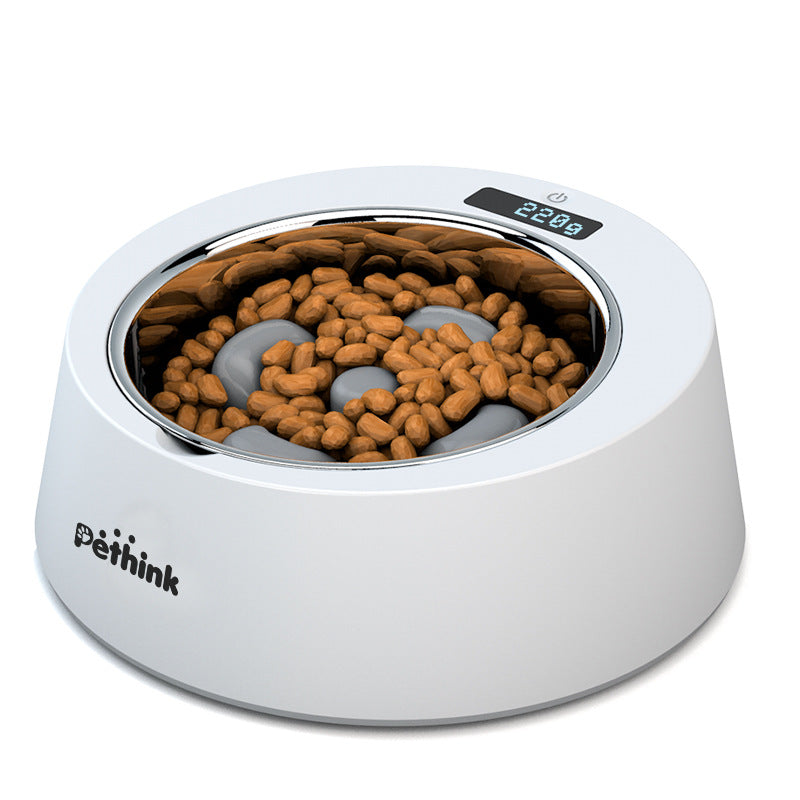 Intelligent pet dog weighing bowl feeder