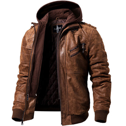 Jackets - Winter Fashion Motorcycle Leather Jacket Men Slim Fit Oblique Zipper PU Jackets