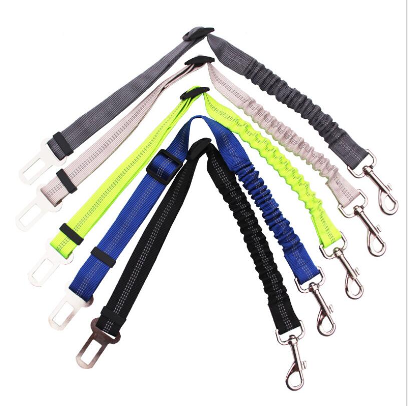 Adjustable Dog Seat Belt Dog Car Seatbelt Harness Leads Elastic Reflective Safety Rope