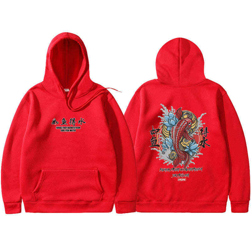 Mens Hip Hop Hoodie Ukiyoe Streetwear