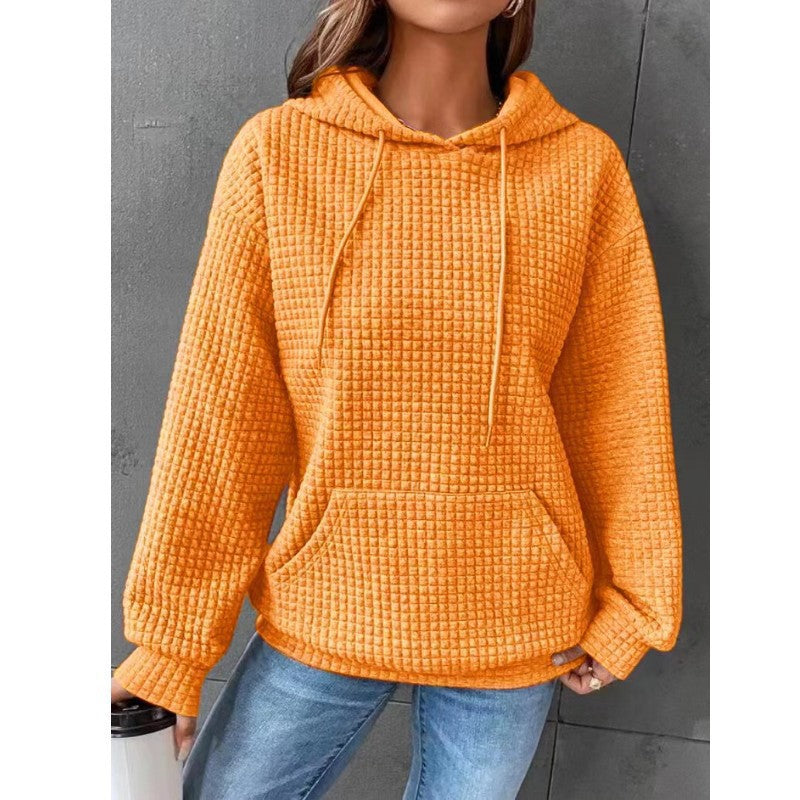 Women's Loose Casual Solid Color Long-sleeved Sweater orange