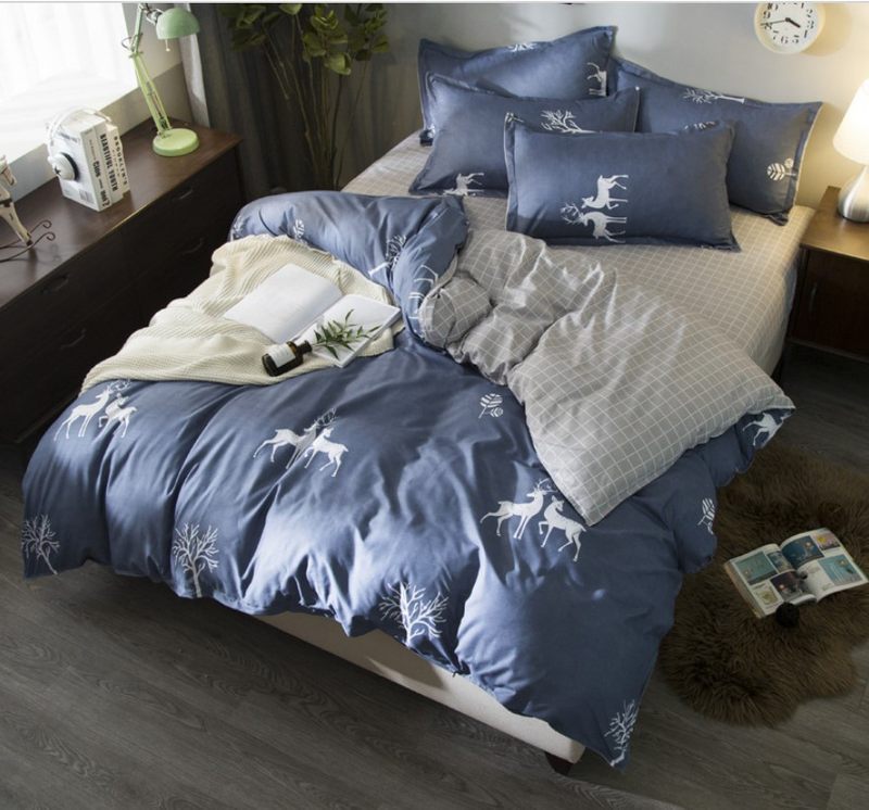 Duvet Cover - Fitted Sheet Velvet 4-Piece Bedding & Duvet Cover Set