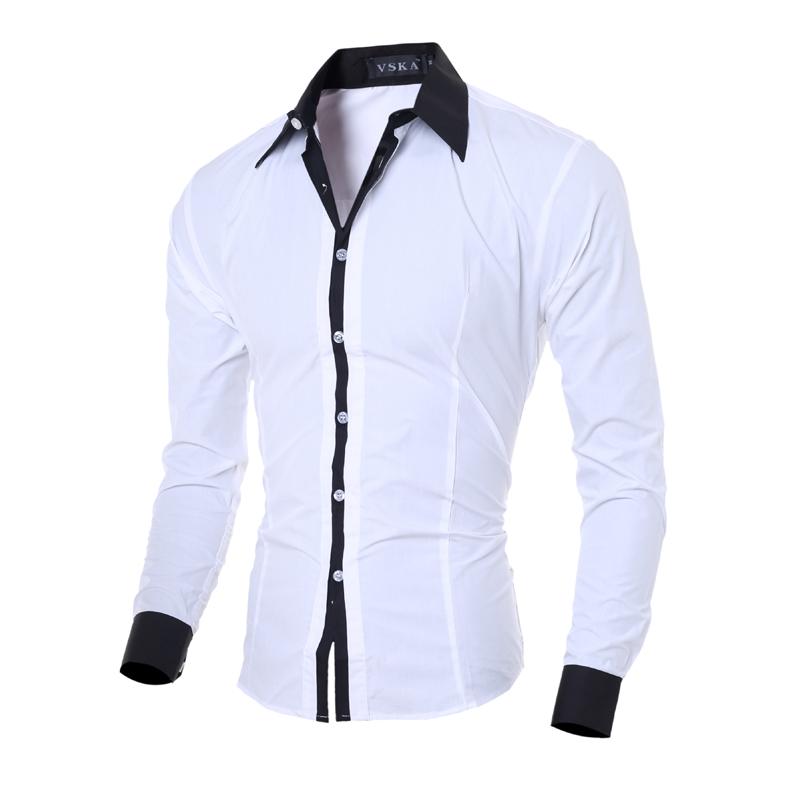 Mens Casual Long Sleeve Slim Fit Shirts