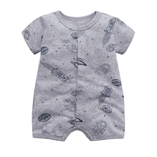 Printed baby short sleeve jumpsuit for summer babies