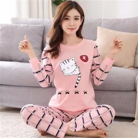 Pajamas Set: Cute Cartoon Print Sleepwear 2-Piece Lounge Sets for Women