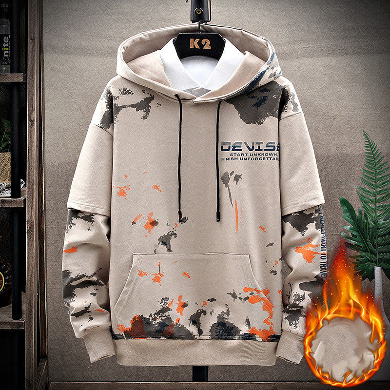 Sweater Suit for Men: Printed Kangaroo Pocket Casual Sports Hooded Suit